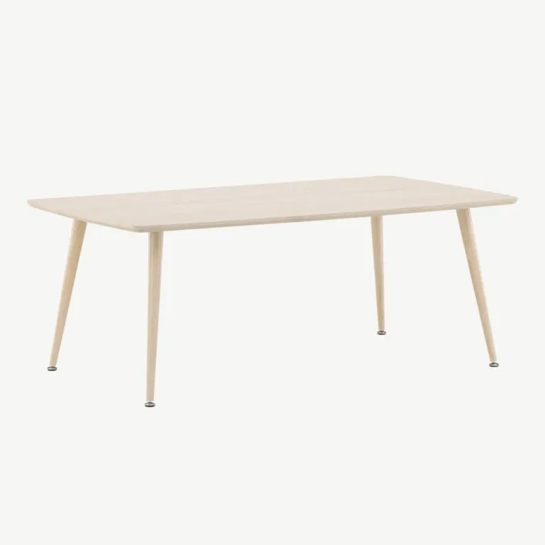 MDF-ist valge peitsiga diivanilaud Plaza terasjalgadega, 120x70 cm - 61175-130