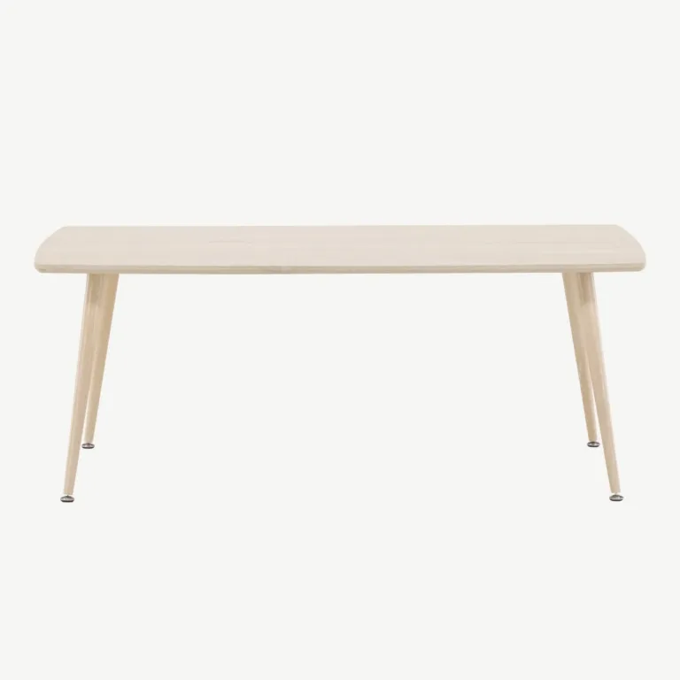 MDF-ist valge peitsiga diivanilaud Plaza terasjalgadega, 120x70 cm - 61175-130