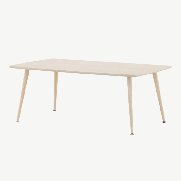 MDF-ist valge peitsiga diivanilaud Plaza terasjalgadega, 120x70 cm - 61175-130