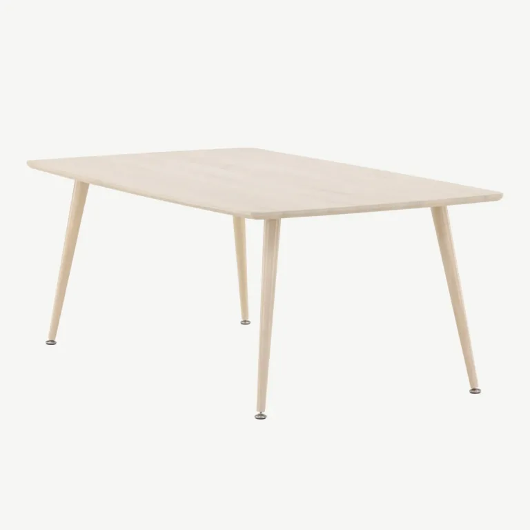 MDF-ist valge peitsiga diivanilaud Plaza terasjalgadega, 120x70 cm - 61175-130