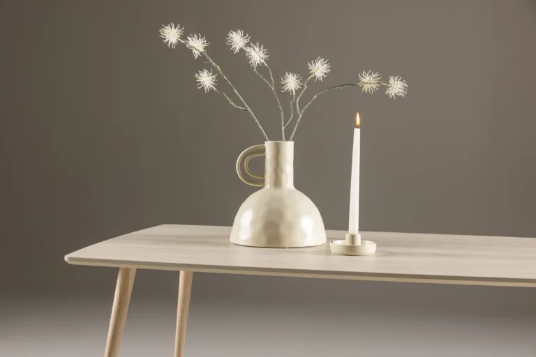 MDF-ist valge peitsiga diivanilaud Plaza terasjalgadega, 120x70 cm - 61175-130