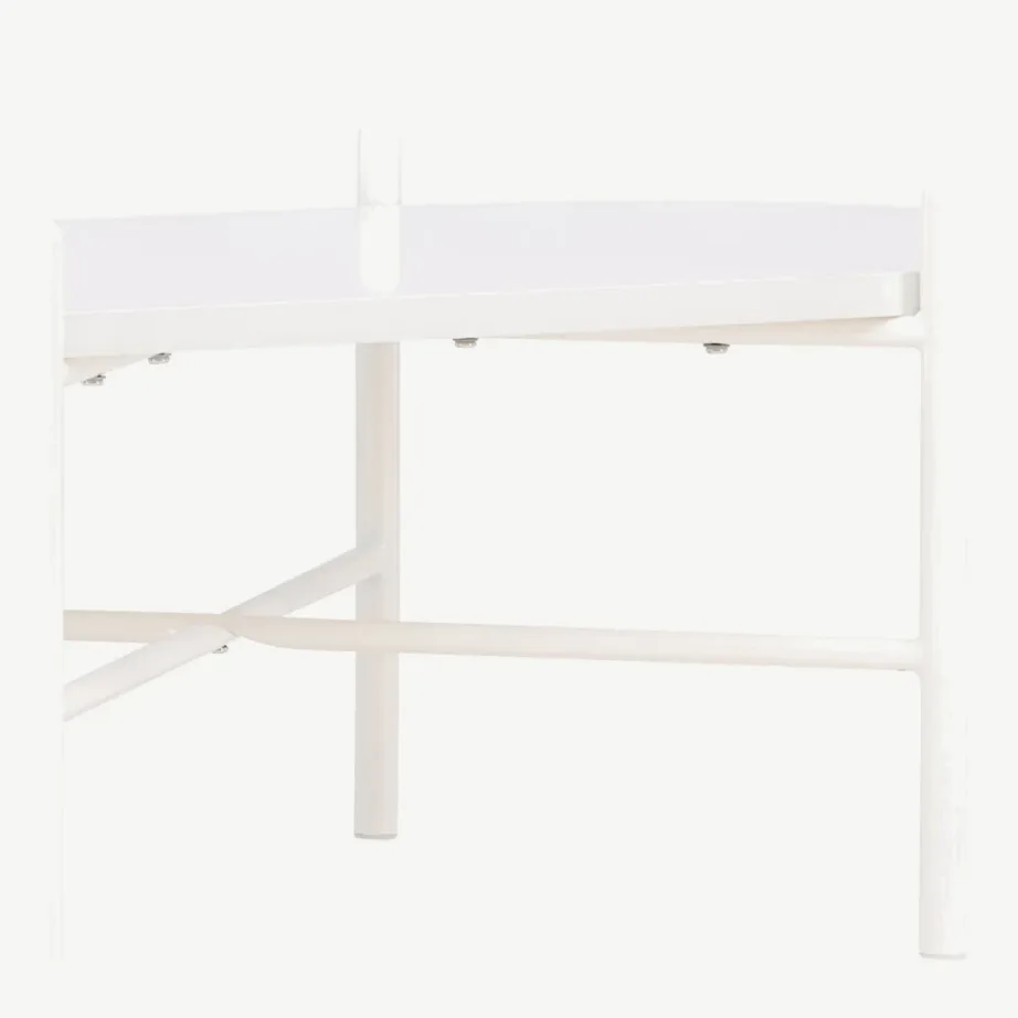 Beež ovaalne MDF-diivanilaud Pueblo, terasest jalad (120 × 65,5 cm), 61176-102 – 3