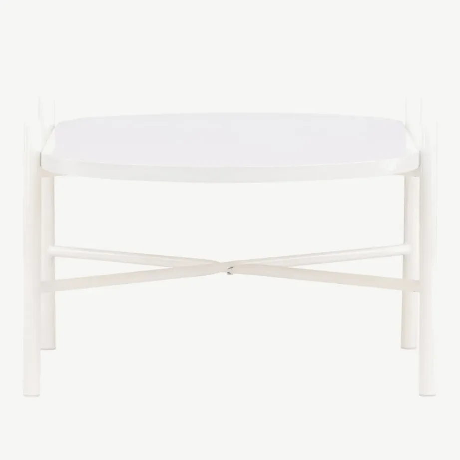 Beež ovaalne MDF-diivanilaud Pueblo, terasest jalad (120 × 65,5 cm), 61176-102 – 7