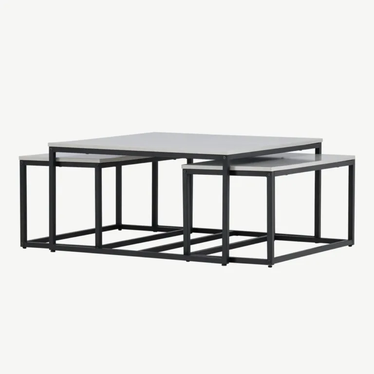 Solna diivanilauakomplekt halli MDF-plaadi ja mustade terasjalgadega (pesalaudadega) - 61187-121