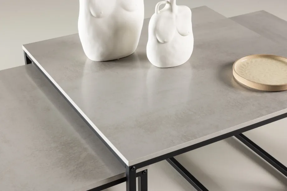 Solna diivanilauakomplekt halli MDF-plaadi ja mustade terasjalgadega (pesalaudadega), 61187-121 – 10