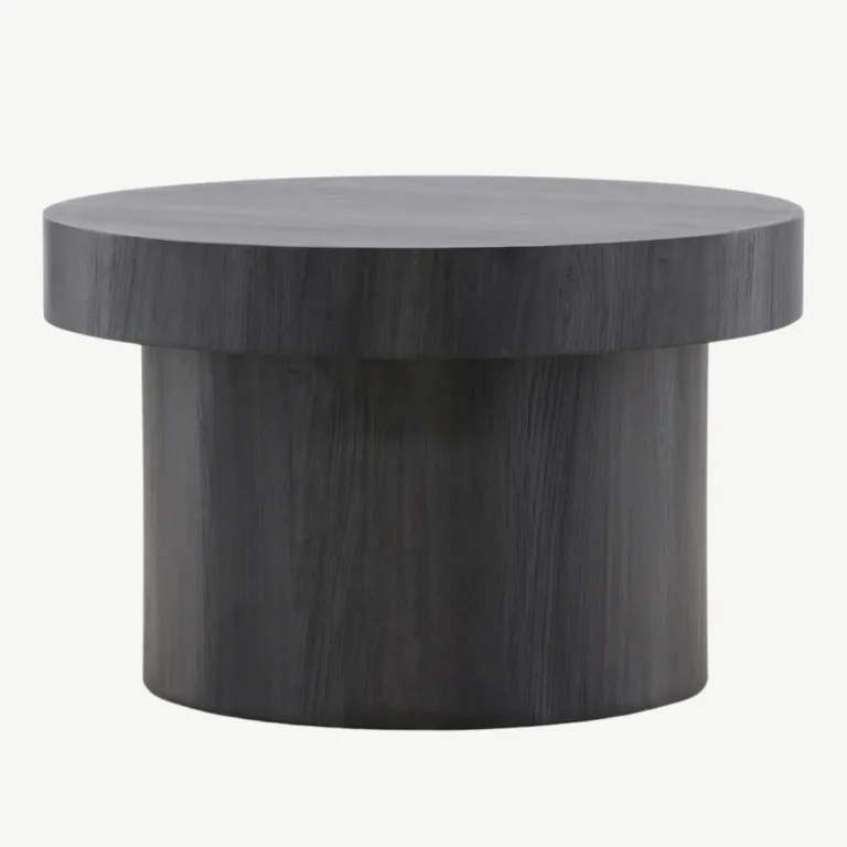 Malungi ümmargune must MDF-diivanilaud, ø80 cm - 61188-100