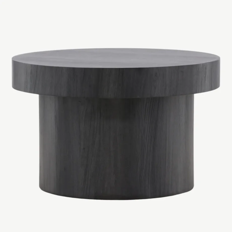 Malungi ümmargune must MDF-diivanilaud, ø80 cm, 61188-100 – 2