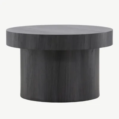 Malungi ümmargune must MDF-diivanilaud, ø80 cm - 61188-100