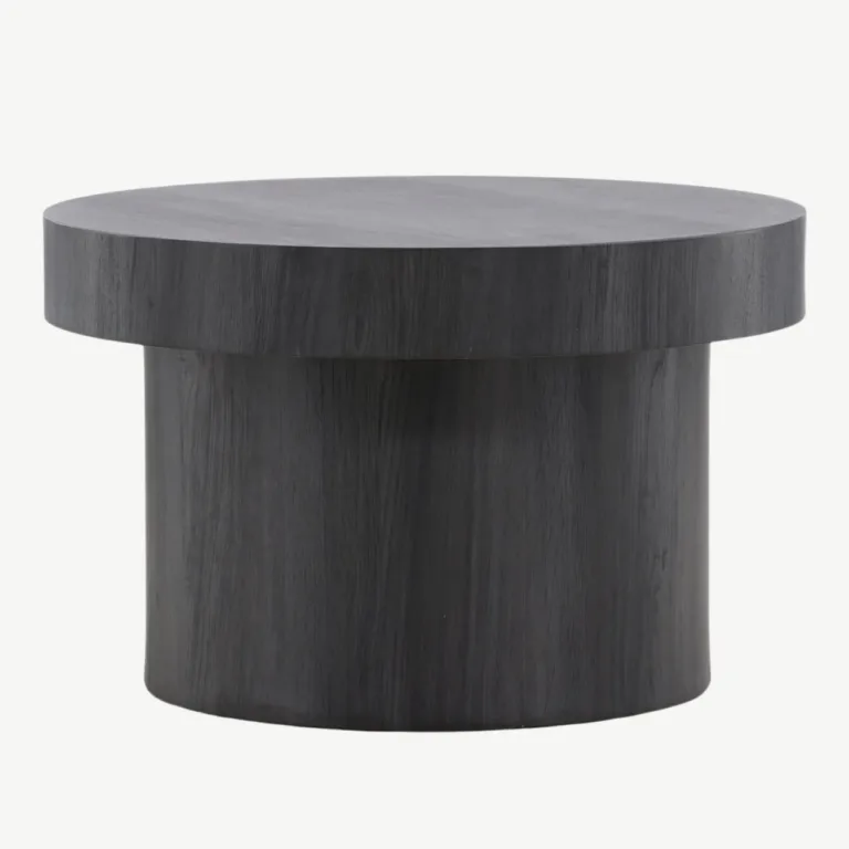 Malungi ümmargune must MDF-diivanilaud, ø80 cm - 61188-100