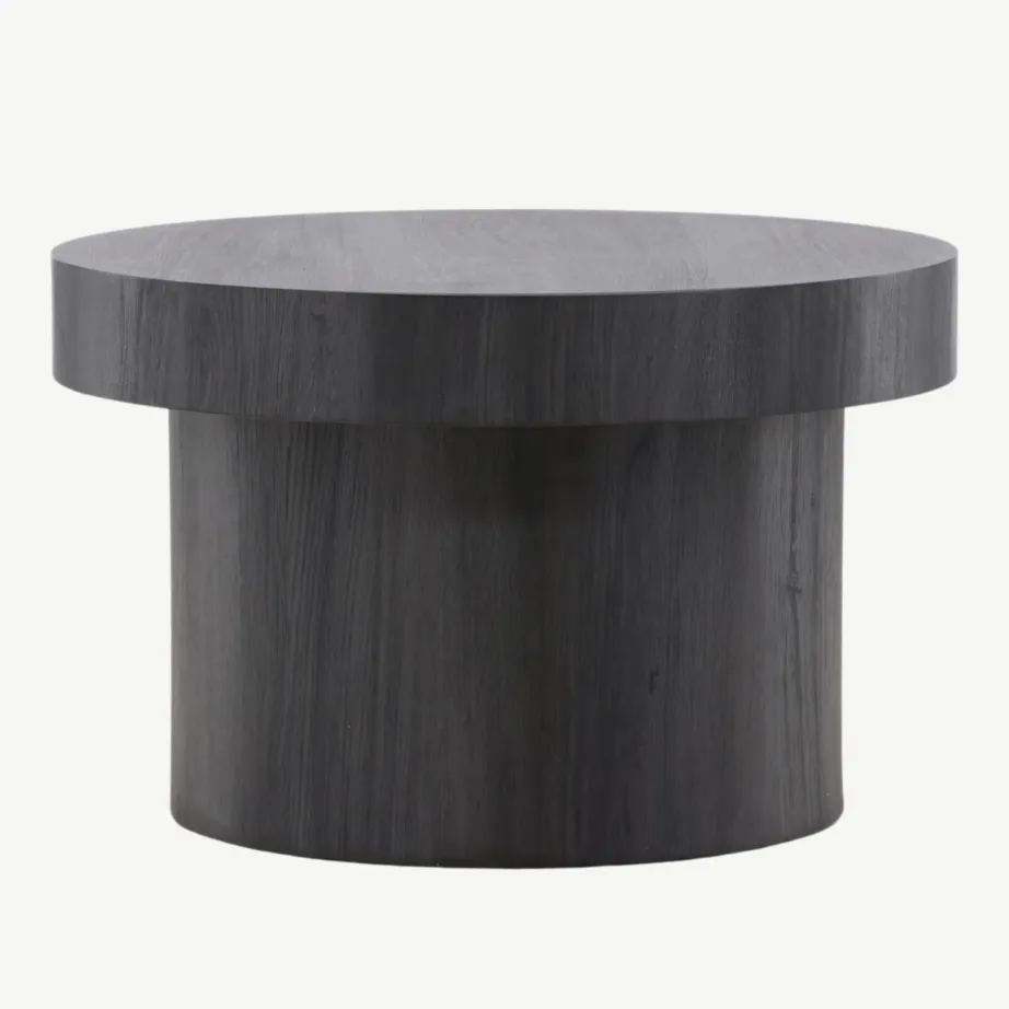 Malungi ümmargune must MDF-diivanilaud, ø80 cm, 61188-100 – 3