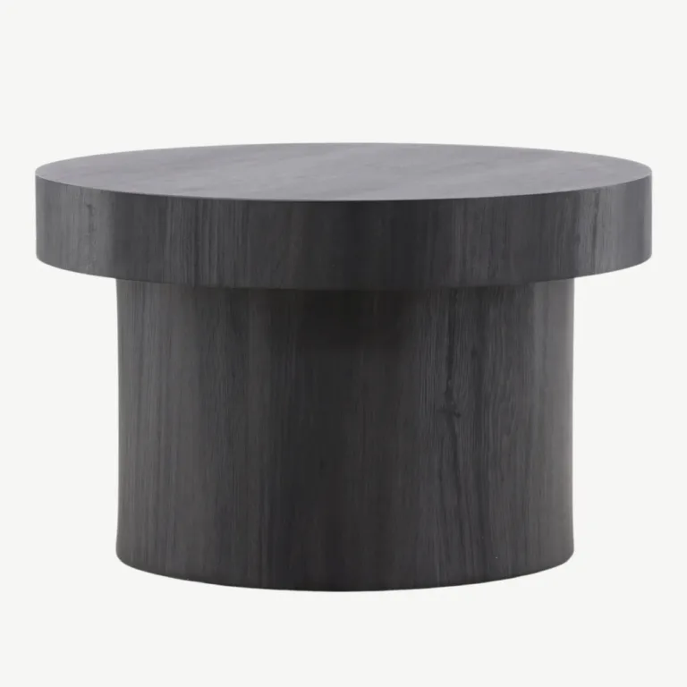 Malungi ümmargune must MDF-diivanilaud, ø80 cm - 61188-100
