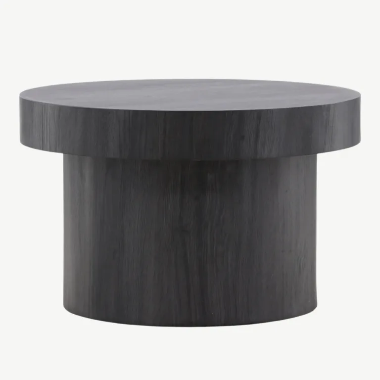Malungi ümmargune must MDF-diivanilaud, ø80 cm - 61188-100