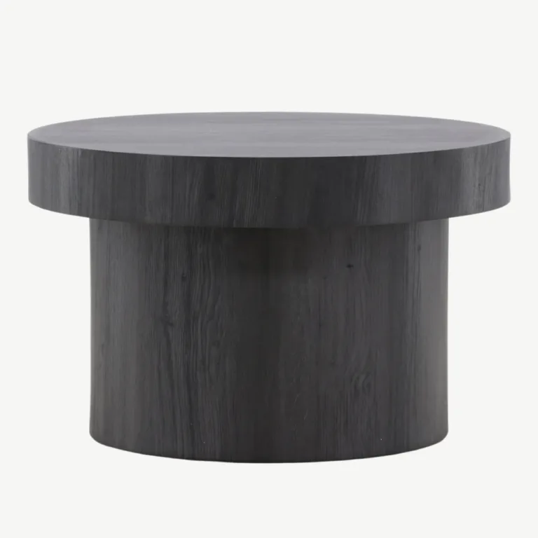Malungi ümmargune must MDF-diivanilaud, ø80 cm - 61188-100