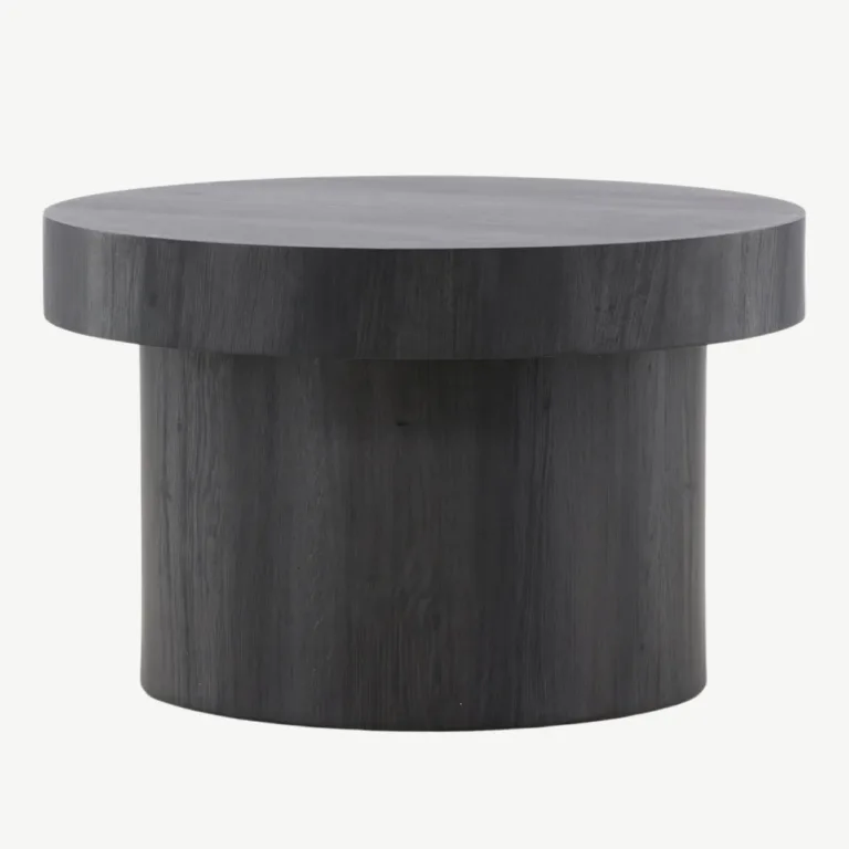 Malungi ümmargune must MDF-diivanilaud, ø80 cm - 61188-100