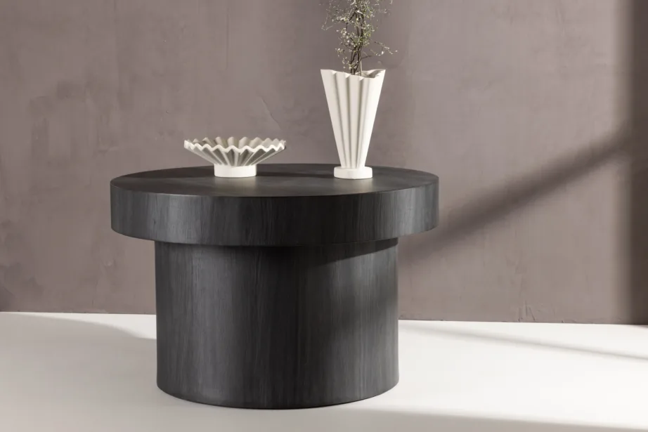 Malungi ümmargune must MDF-diivanilaud, ø80 cm, 61188-100 – 8