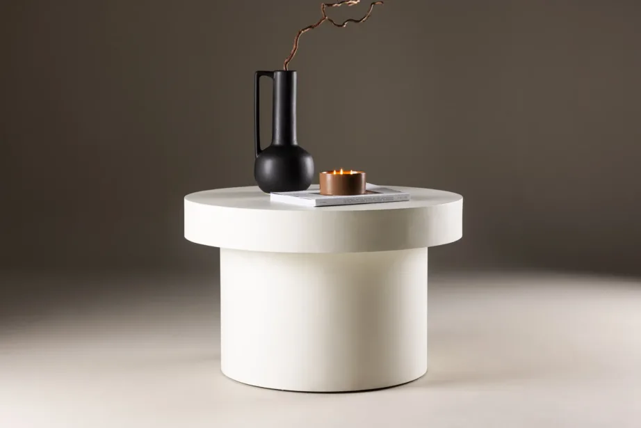 Valge ümmargune diivanilaud Malung, ø80 cm – modernne põhjamaine disain, 61188-121 – 8