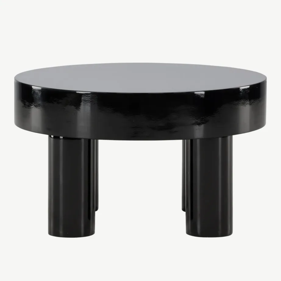 Läikiv must MDF-diivanilaud Varberg, ø60 cm, 61191-100 – 2