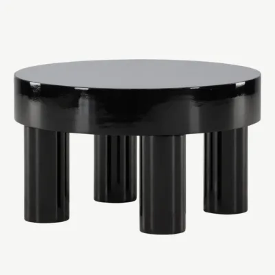 Läikiv must MDF-diivanilaud Varberg, ø60 cm - 61191-100