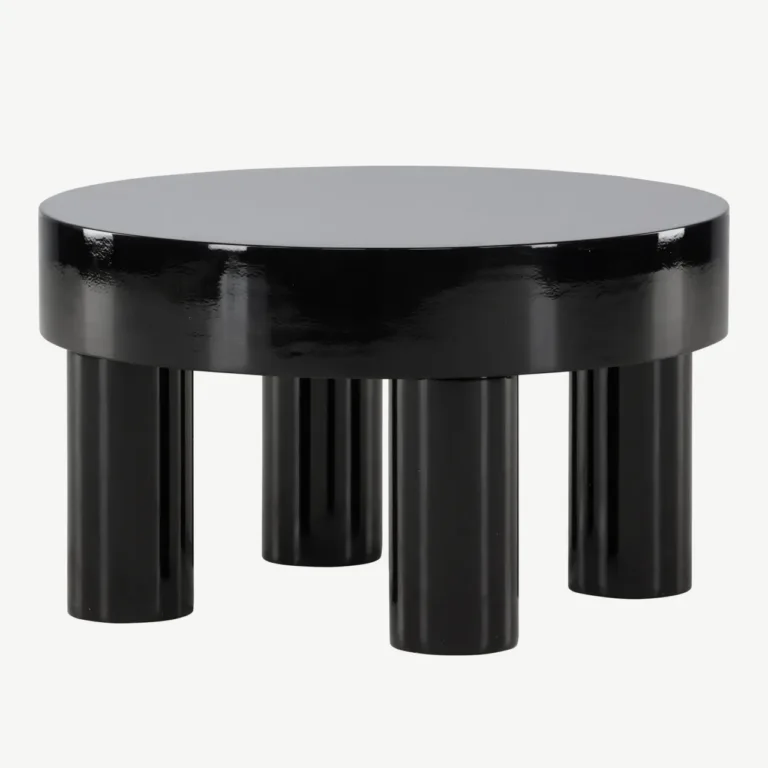 Läikiv must MDF-diivanilaud Varberg, ø60 cm - 61191-100