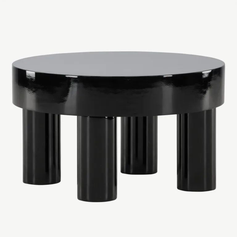 Läikiv must MDF-diivanilaud Varberg, ø60 cm - 61191-100