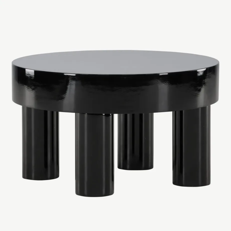 Läikiv must MDF-diivanilaud Varberg, ø60 cm, 61191-100 – 3