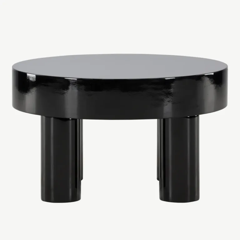 Läikiv must MDF-diivanilaud Varberg, ø60 cm - 61191-100