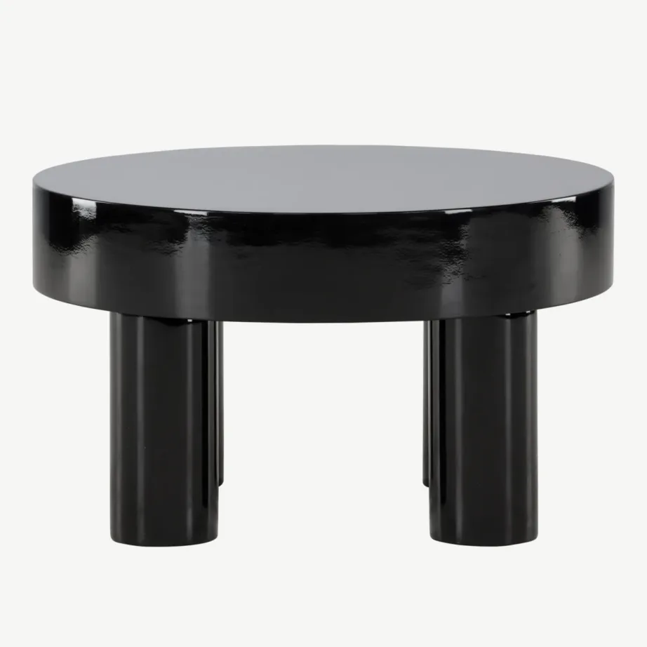 Läikiv must MDF-diivanilaud Varberg, ø60 cm, 61191-100 – 4