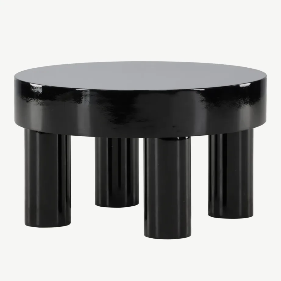 Läikiv must MDF-diivanilaud Varberg, ø60 cm, 61191-100 – 5