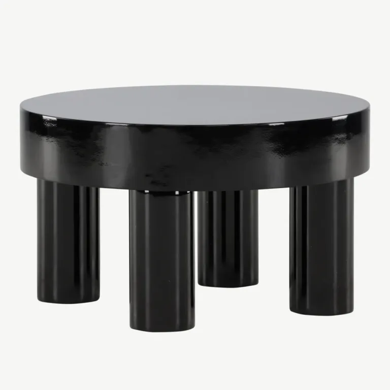 Läikiv must MDF-diivanilaud Varberg, ø60 cm - 61191-100