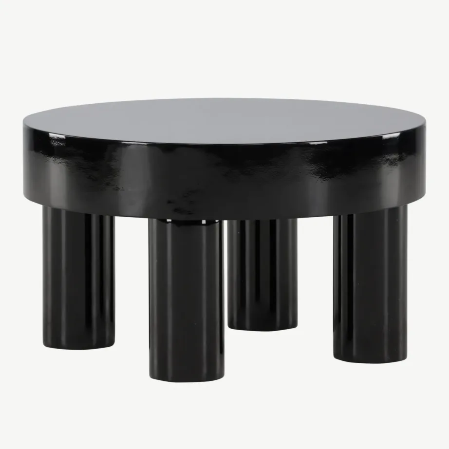 Läikiv must MDF-diivanilaud Varberg, ø60 cm, 61191-100 – 6