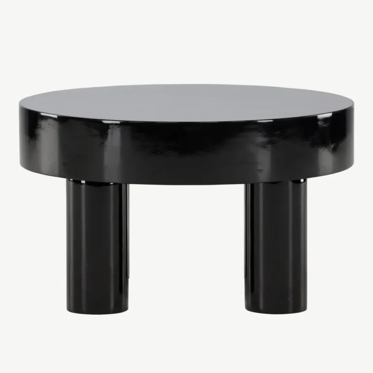 Läikiv must MDF-diivanilaud Varberg, ø60 cm - 61191-100