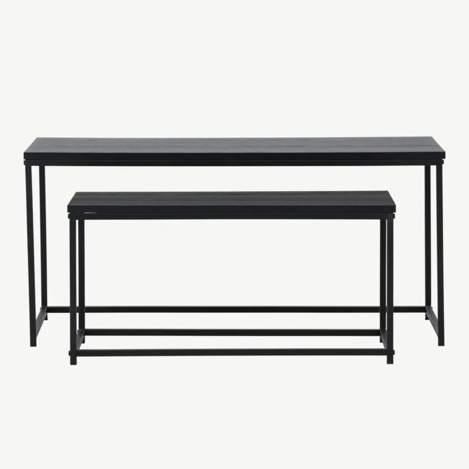 Kaheosaline must MDF-ist diivanilaud musta terasraamiga, 61192-100 – 4