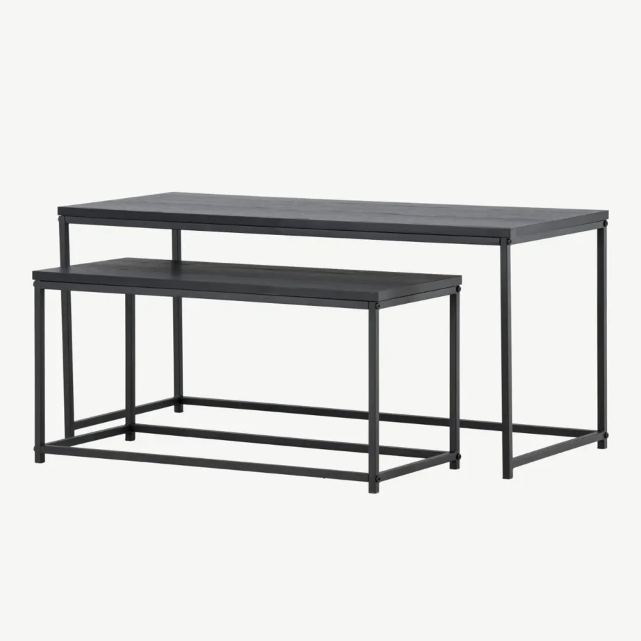 Kaheosaline must MDF-ist diivanilaud musta terasraamiga, 61192-100 – 5