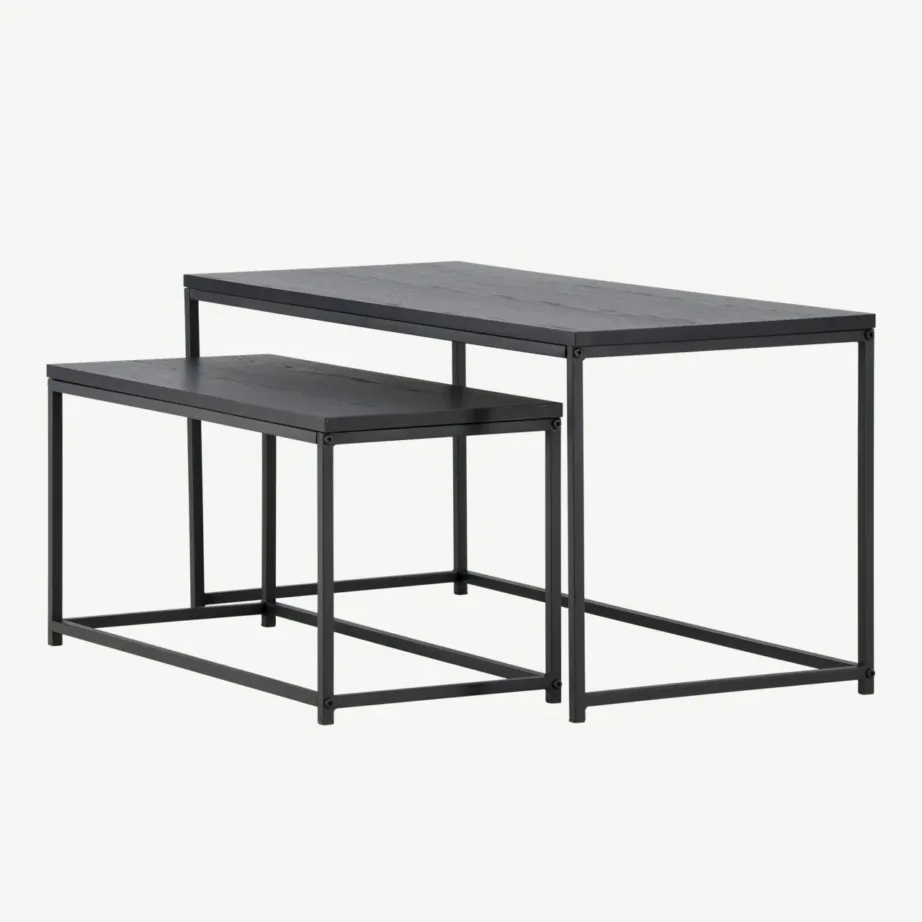 Kaheosaline must MDF-ist diivanilaud musta terasraamiga, 61192-100 – 6