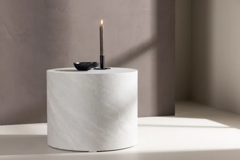 Ümmargune hall MDF-diivanilaud York, betooniefekt, ø50 cm - 61195-222