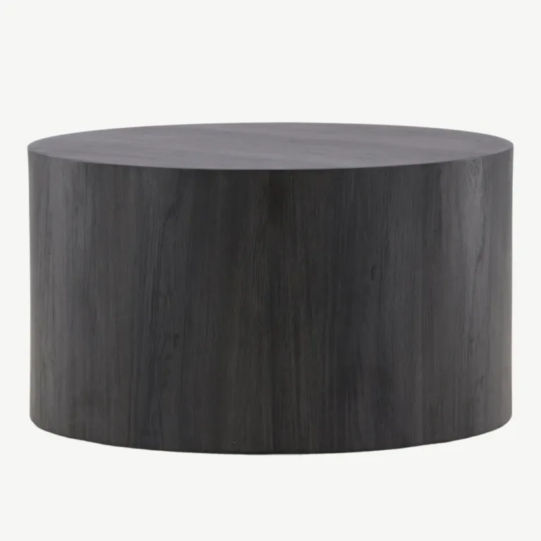 Ümmargune must diivanilaud York, ø80 cm, MDF - 61196-100