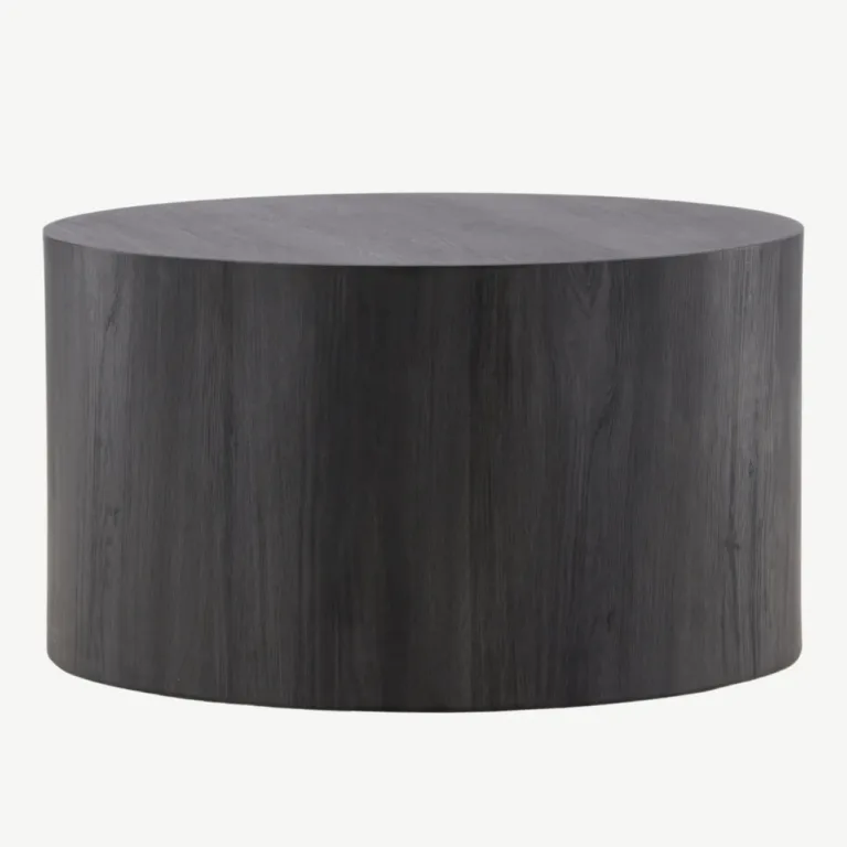 Ümmargune must diivanilaud York, ø80 cm, MDF - 61196-100