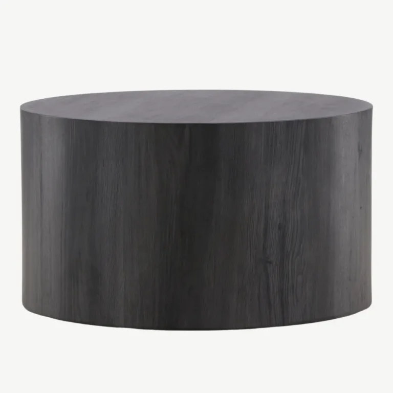 Ümmargune must diivanilaud York, ø80 cm, MDF - 61196-100