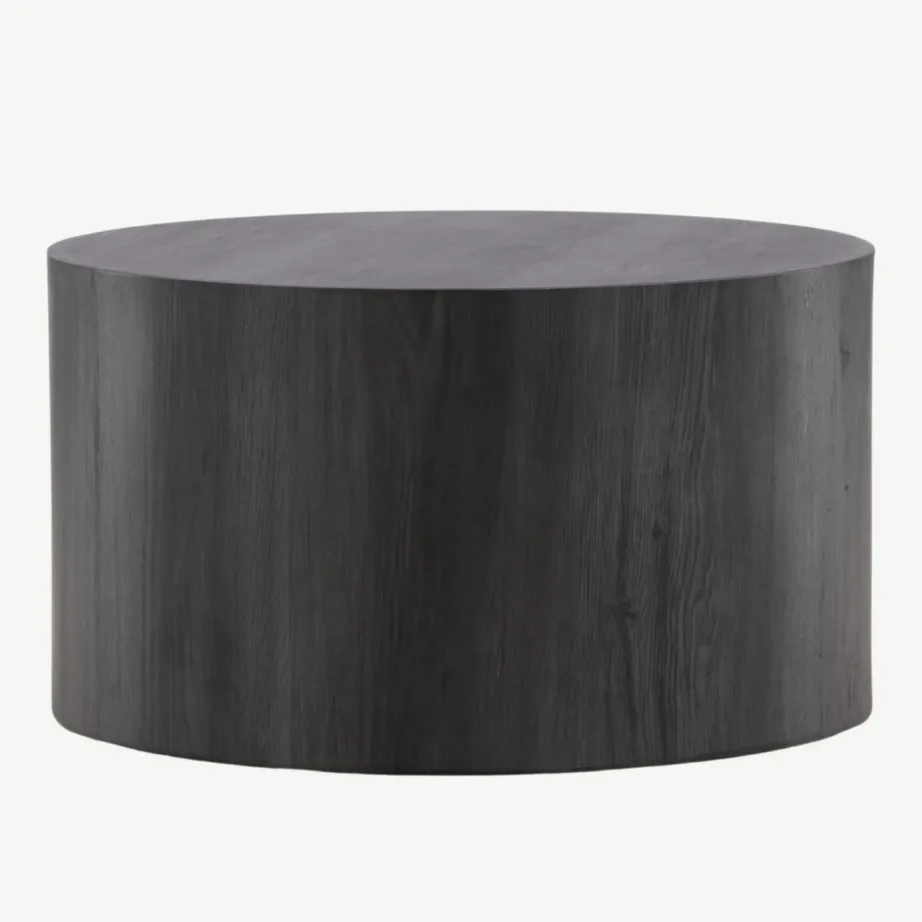 Ümmargune must diivanilaud York, ø80 cm, MDF, 61196-100