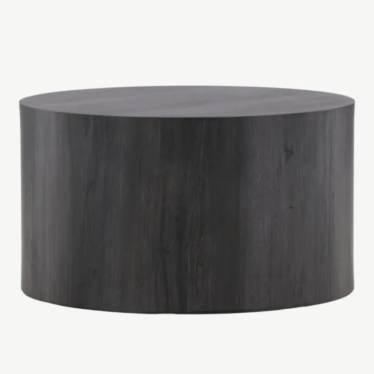 Ümmargune must diivanilaud York, ø80 cm, MDF - 61196-100