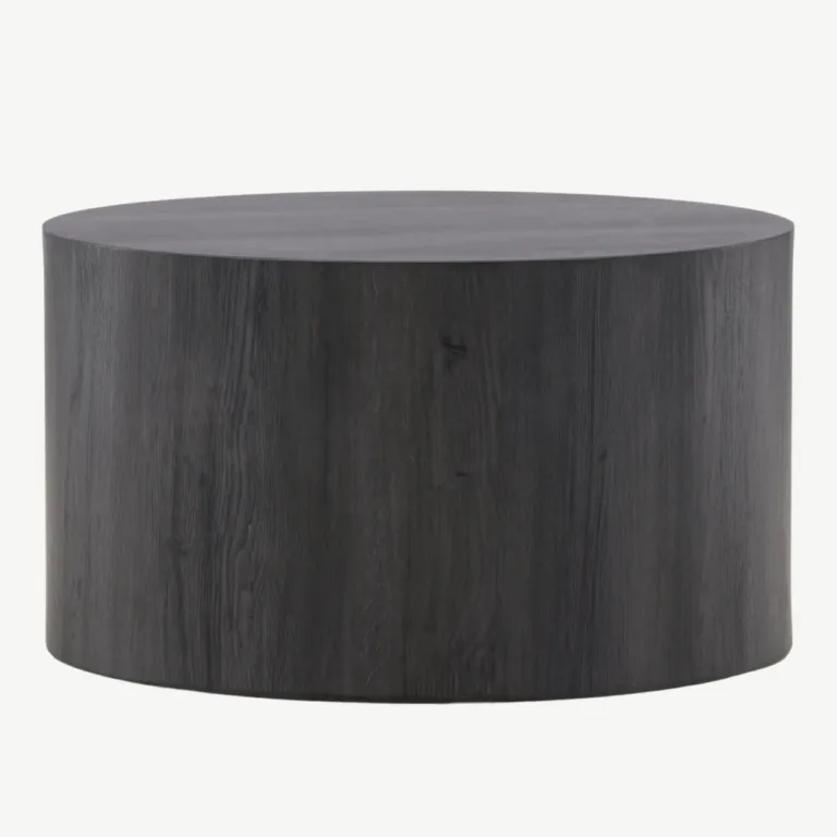 Ümmargune must diivanilaud York, ø80 cm, MDF - 61196-100