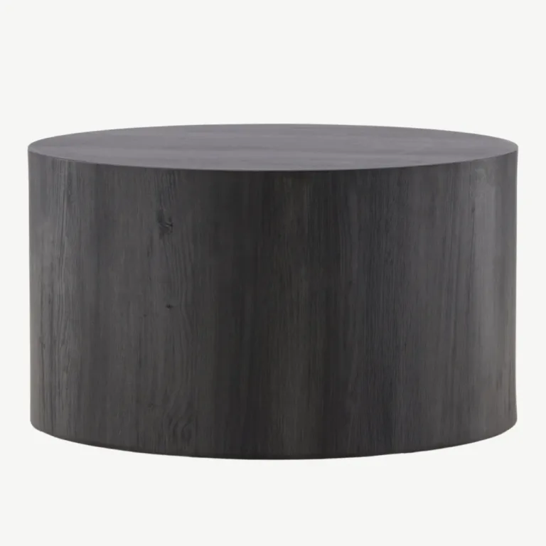 Ümmargune must diivanilaud York, ø80 cm, MDF - 61196-100