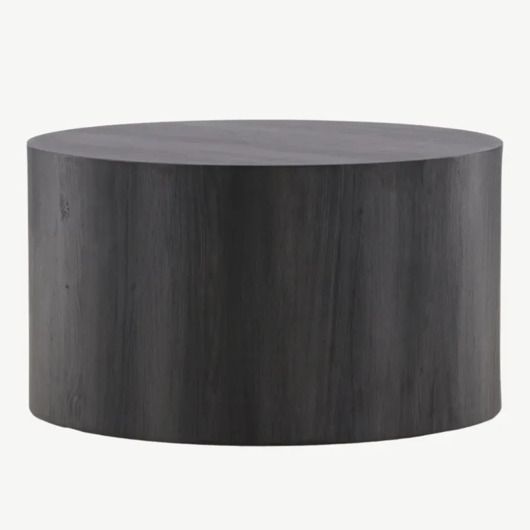 Ümmargune must diivanilaud York, ø80 cm, MDF - 61196-100