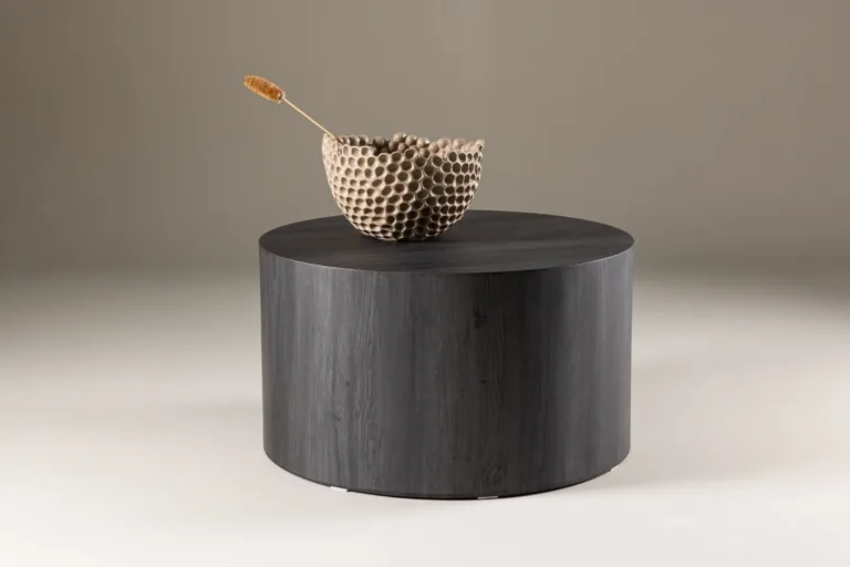 Ümmargune must diivanilaud York, ø80 cm, MDF - 61196-100