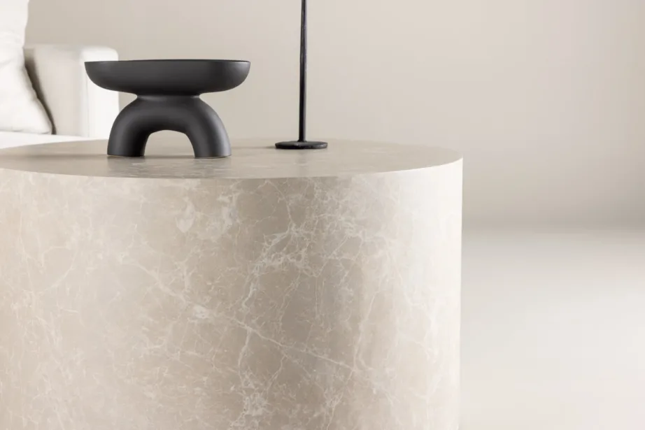 Beež ümmargune diivanilaud York, MDF, ø80 cm, 61196-102 – 9