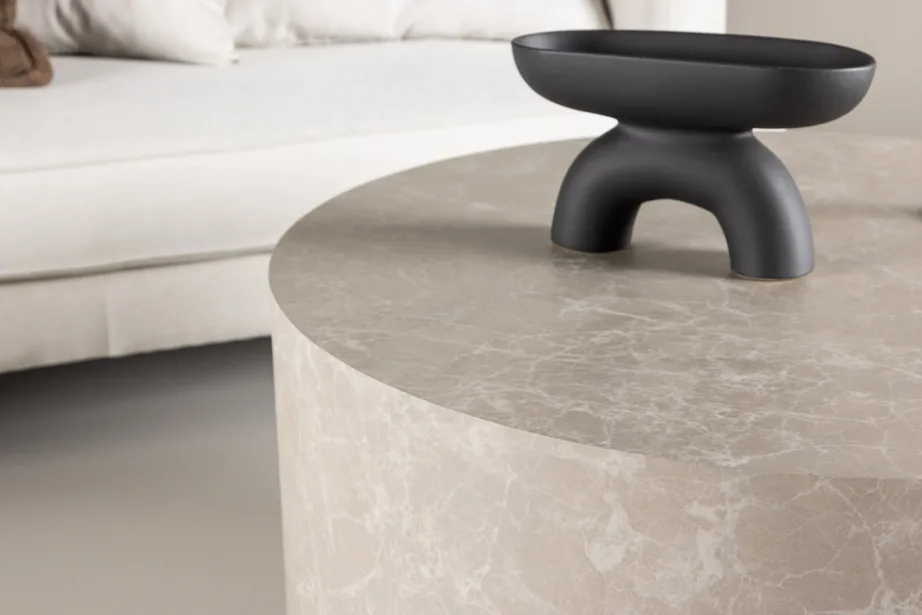 Beež ümmargune diivanilaud York, MDF, ø80 cm, 61196-102 – 10