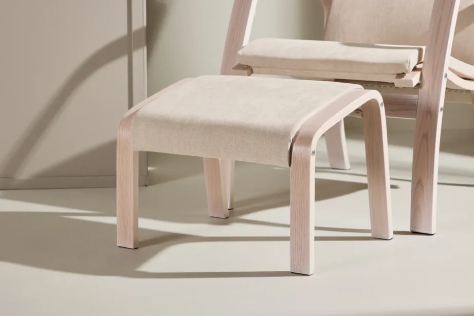 Grötö tugitool jalatoega, helehalli polüestriga, valgeks peitsitud vineer, 61200-106 – 9