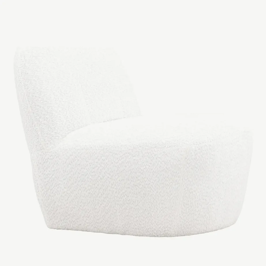 Mahla lounge-tugitool valges bukleekangast, Omaha sari, 61202-101 – 3