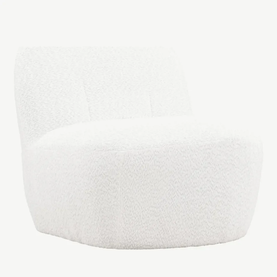 Mahla lounge-tugitool valges bukleekangast, Omaha sari, 61202-101