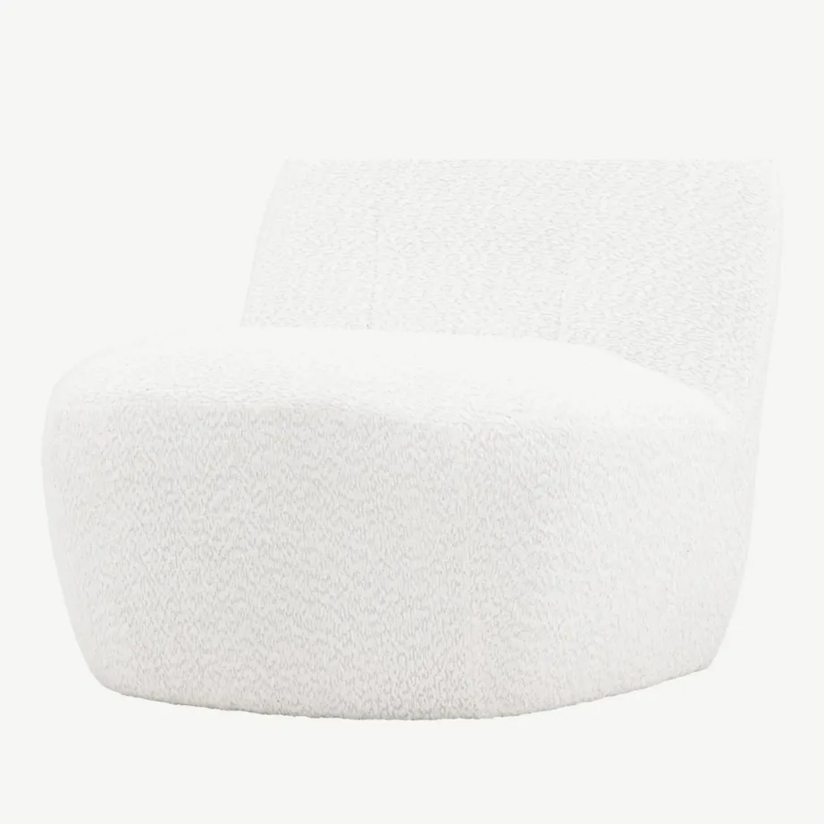 Mahla lounge-tugitool valges bukleekangast, Omaha sari, 61202-101 – 5